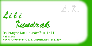 lili kundrak business card